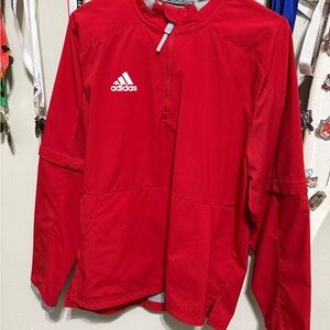 Adidas Red and Gray Baseball Shirt